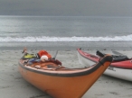 Kayak on sandy beach